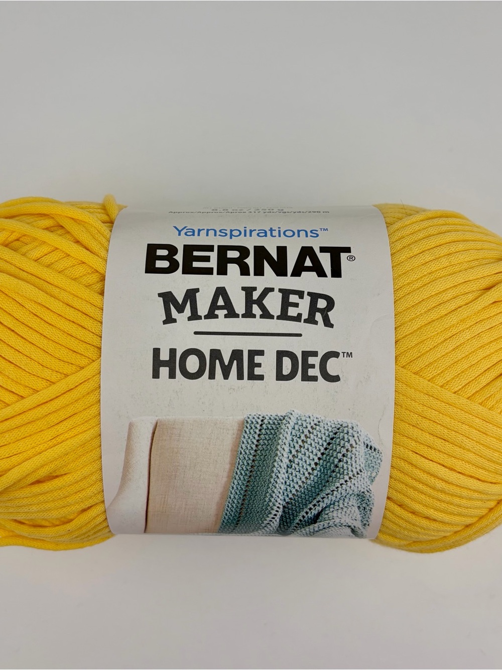 Bernat Maker Home Dec Gold Yellow Yarn 1 Skein 250g/8.8oz  Cotton Nylon Blend